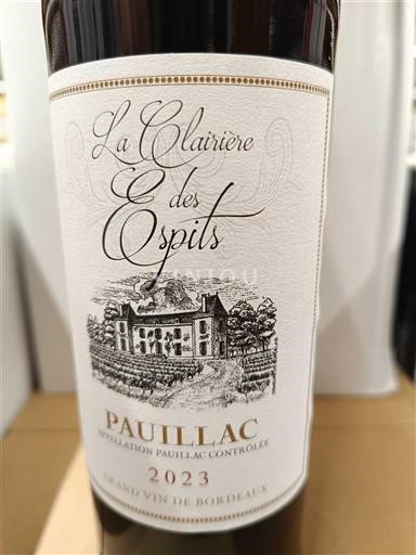 Bordeaux Pauillac La Clairière des Espils 2023