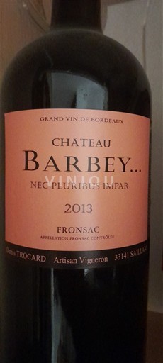 Bordeaux Fronsac Château Barbey Nec Pluribus Impar 2013