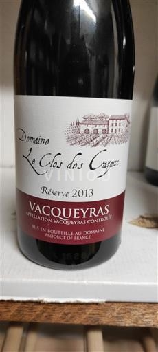 Valle del Rodano Vacqueyras Domaine Le Clos des Cazaux Réserve 2013