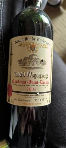 Bordéus Montagne-saint-émilion Tuilerie d'Aiguepierce 2003