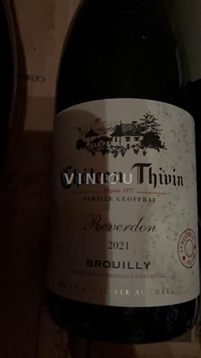Beaujolais Brouilly Château Thivin Reverdon 2021