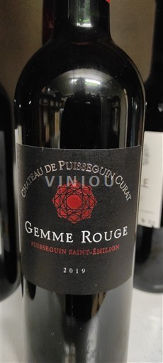 Bordeaux Puisseguin-saint-émilion Château Puisseguin Curat Gemme Rouge 2019