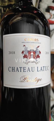 Sudoeste Cahors Château Latuc Prestige 2018