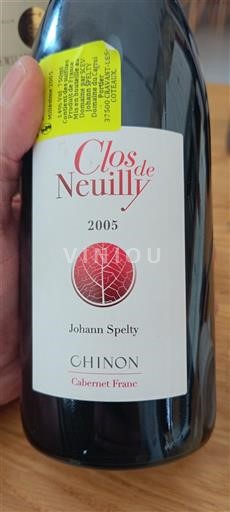 Loire-dalen Chinon Clos de Neuilly 2005