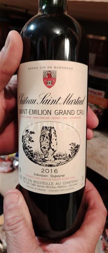 Bordeaux Saint-Émilion Grand Cru Grand Cru Château Saint-Martial 2016