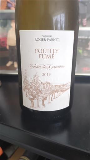 Vallée de la Loire Pouilly-fumé Domaine Roger Pabiot Coteau des Girarmes 2019
