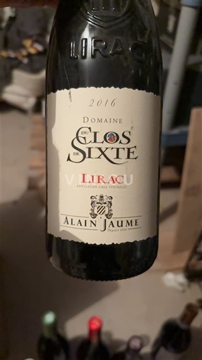 Rhônedalen Lirac Domaine Clos de Sixte 2016