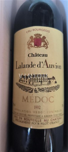Bordeaux Médoc Château Lalande Auvion 1992