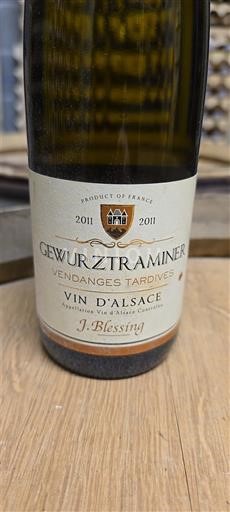 Alsace Vendanges Tardives J. Blessing Gewurztraminer Vendanges Tardives 2011