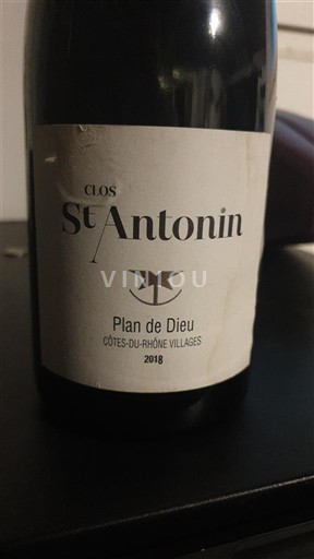 Vallée du Rhône Côtes-du-rhône-villages Clos St Antonin Plan de Dieu 2018