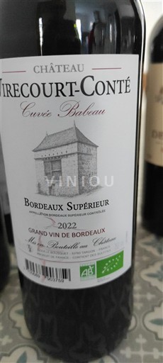 Bordeaux Bordeaux Supérieur Château Virecourt-Conté Babou 2022