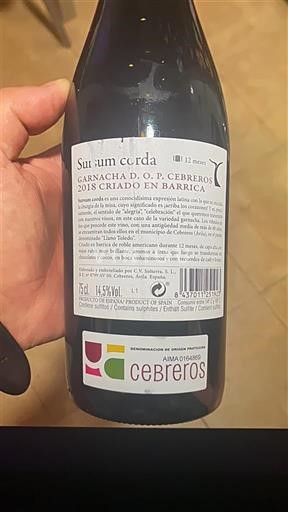 Vin Rouge sec Suum Corda 2018 Spanien Castilien og León Ikke specificeret DO