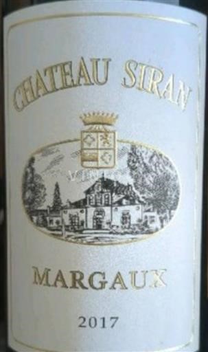 Bordeaux Margaux Château Siran Margaux 2017