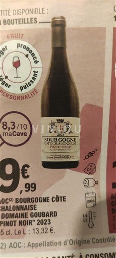 Burgundy Burgundy Côte Chalonnaise Domaine Goubard Pinot Noir 2023