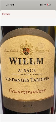 Alsace Gewurztraminer Vendanges Tardives Willm Gewurztraminer Vendanges Tardives 2015