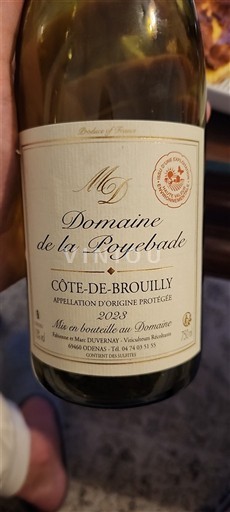 Beaujolais Côte-de-brouilly Domaine La Poyebade 2023