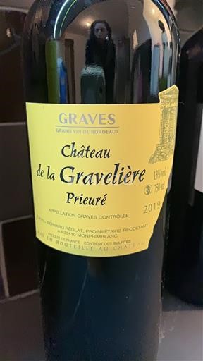 Bordeaux Graves Château La Gravelière Prieuré 2019