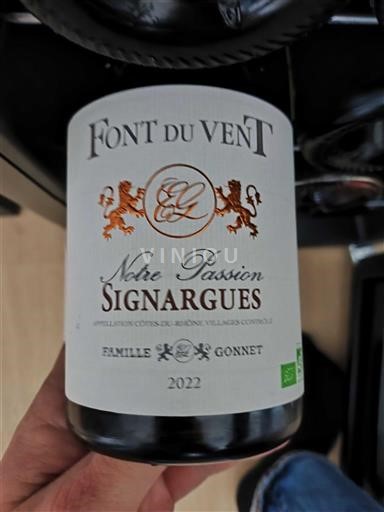 Thung lũng Rhône Không được chỉ định Font du Vent Notre Passion 2022