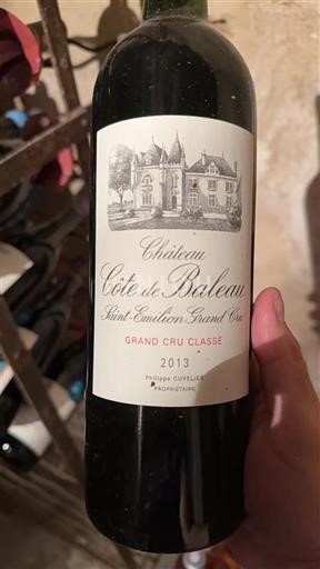 Burdeos Saint-Émilion Gran Cru Grand Cru Classé Château Côte de Baleau 2013