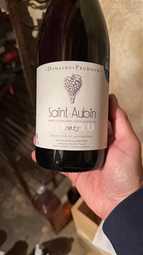 Vin Rouge sec Domaine Prudhon 2023 France Bourgogne Saint-Aubin AOC