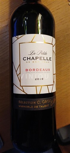 Bordeaux La Petite Chapelle de Bordeaux Sélection C. Gros 2019