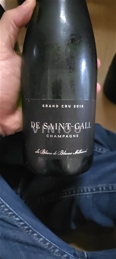 Champaña Champán Grand Cru Saint-Gall Le Blanc de Blancs Millésimé 2015