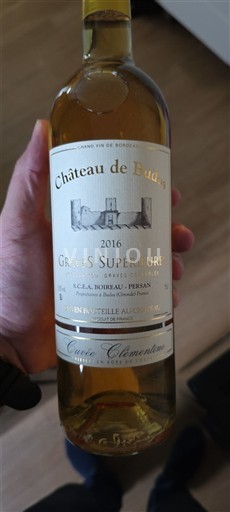 Bordeaux Graves Supérieures Château Budos Clémentine 2016