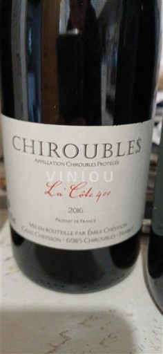 Beaujolais Chiroubles Émile Cheysson La Côte 2016