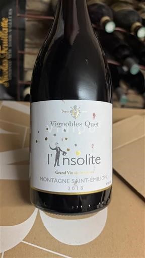 Bordeaux Montagne-saint-émilion Vignobles Quet L'Insolite 2018