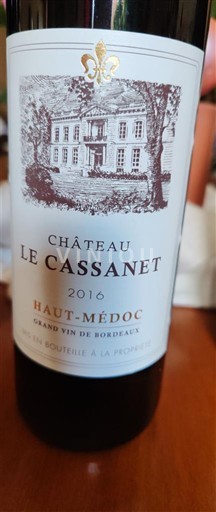 Bordeaux Haut-Médoc Château Le Cassanet 2016