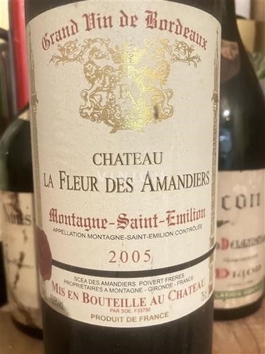 Bordeaux Montagne-saint-émilion Château La Fleur des Amandiers 2005