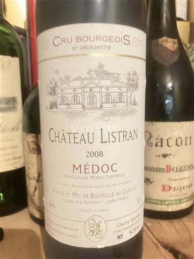 Bordeaux Médoc Cru Bourgeois Château Listran 2008