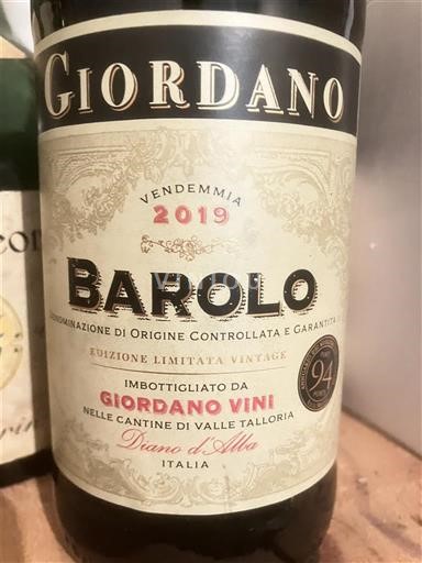 Piedmont Wines Barolo Giordano 2019