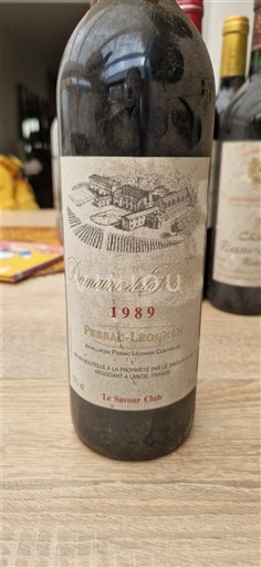 Bordeaux Pessac-Léognan Domaine La Solitude 1989