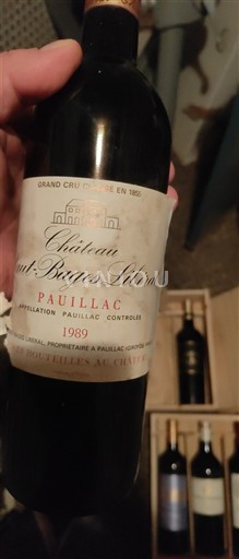 Bordeaux Pauillac Grand Cru Château Haut-Bages Libéral 1989