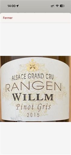 Alsasko Rulandské šedé Grand Cru Willm Rangen Pinot Gris 2015