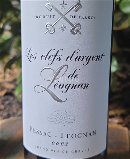 Bordeaux Pessac-Léognan Les clefs argent de Léognan 2022