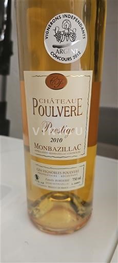 Sudoeste Monbazillac Château Poulvère Prestige 2010