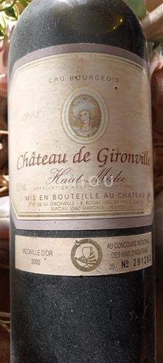 Bordeaux Haut-Médoc Cru Bourgeois Château Gironville 1998