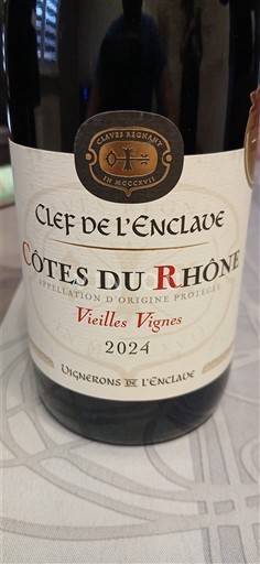 Rhônedalen Côtes-du-rhône Clef de l'Enclave Vieilles Vignes 2024