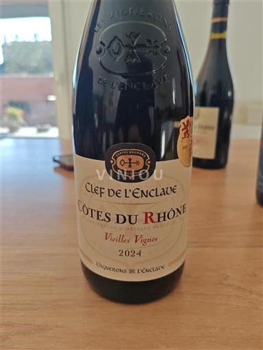 Vina Rouge sec Vieilles Vignes Clef de l'Enclave 2024 Francija Rona dolina Côtes-du-Rhône AOC