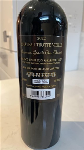 Bordeaux Saint-Émilion Grand Cru Premier Grand Cru Classé Château Trotte Vieille 2022