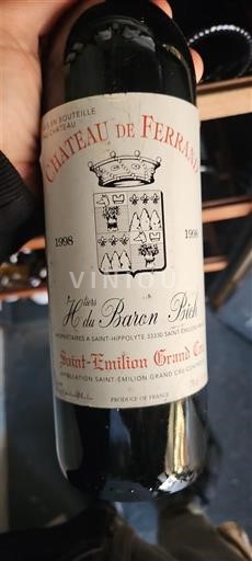 Bordeaux Saint-Émilion Grand Cru Château Ferrand 1998