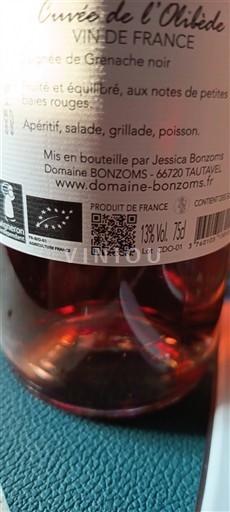 Roussillon Non specificato Domaine Bonzoms de l'Olibède Senza annata