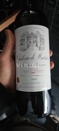 Bordeaux Cadillac Côtes de Bordeaux Château Marsan Montet Pasquier 2019
