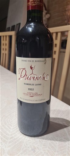 Bordeaux Not Specified Vignobles Lavau Privenche 2022