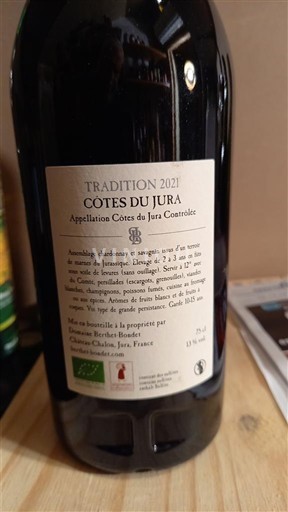 Jura No se traduce. Domaine Berthet-Bondet Tradition 2021