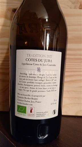 Jura Côtes-du-jura Domaine Berthet-Bondet Tradition 2021