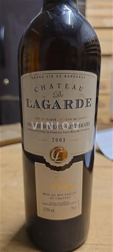 Bordeaux Côtes-de-Bordeaux-Saint-Macaire Château Lagarde 2003