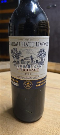 Bordeaux Château Haut Limondier 2003